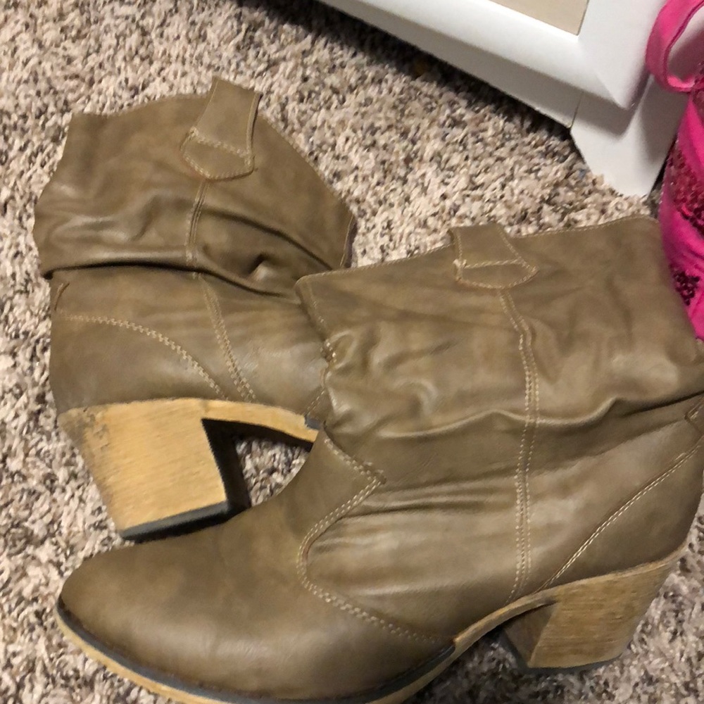 Brown heeled boots